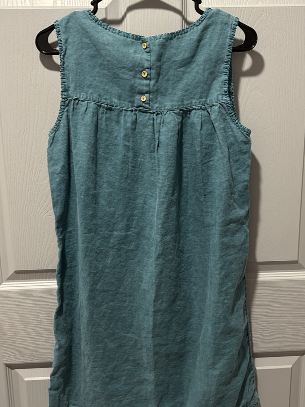 Artisan Ny Teal Sleeveless Linen Dress